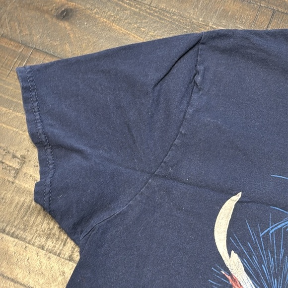 Vintage Short Sleeve Patriotic Graphic T-Shirt with Cat and Eagle - Picture 2 of 11